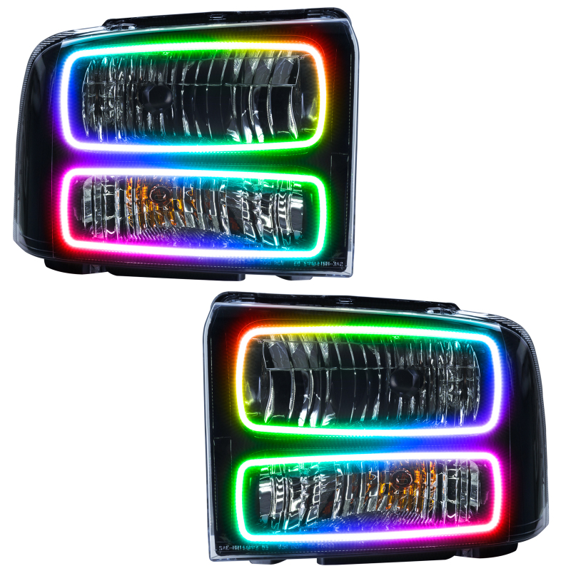 Ford Excursion Headlight Assemblies - ORACLE Lighting - ColorSHIFT with 2.0 Controller - Black - 2005